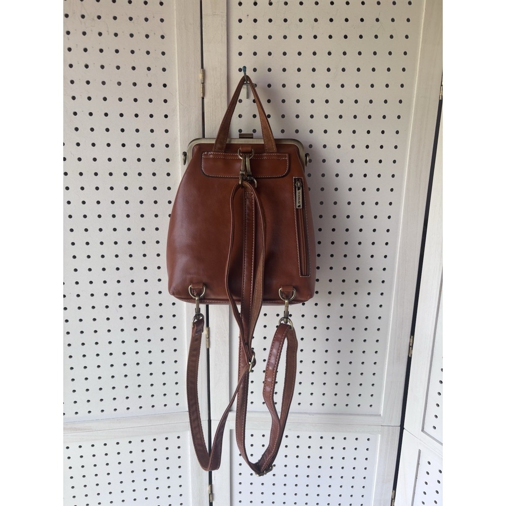 ECOSUSI Brown Backpack Crossbody Convertible Purse Bag Satchel Handbag - Picture 5 of 8